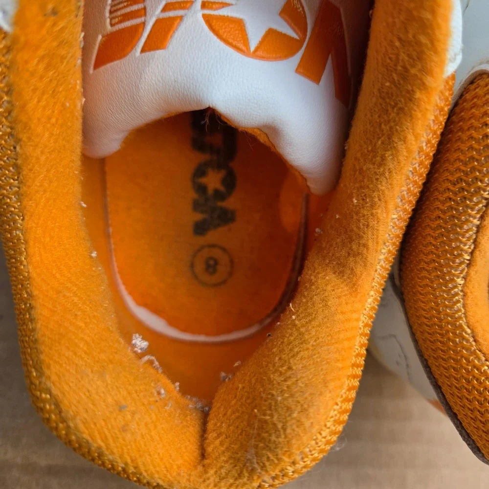 Vintage Tennessee Volunteers Vols Sneakers White Orange Leather Size 8